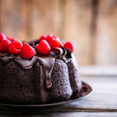 Chocolade cake met frambozen
