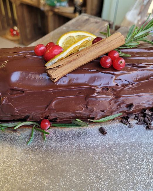 Christmas log cake